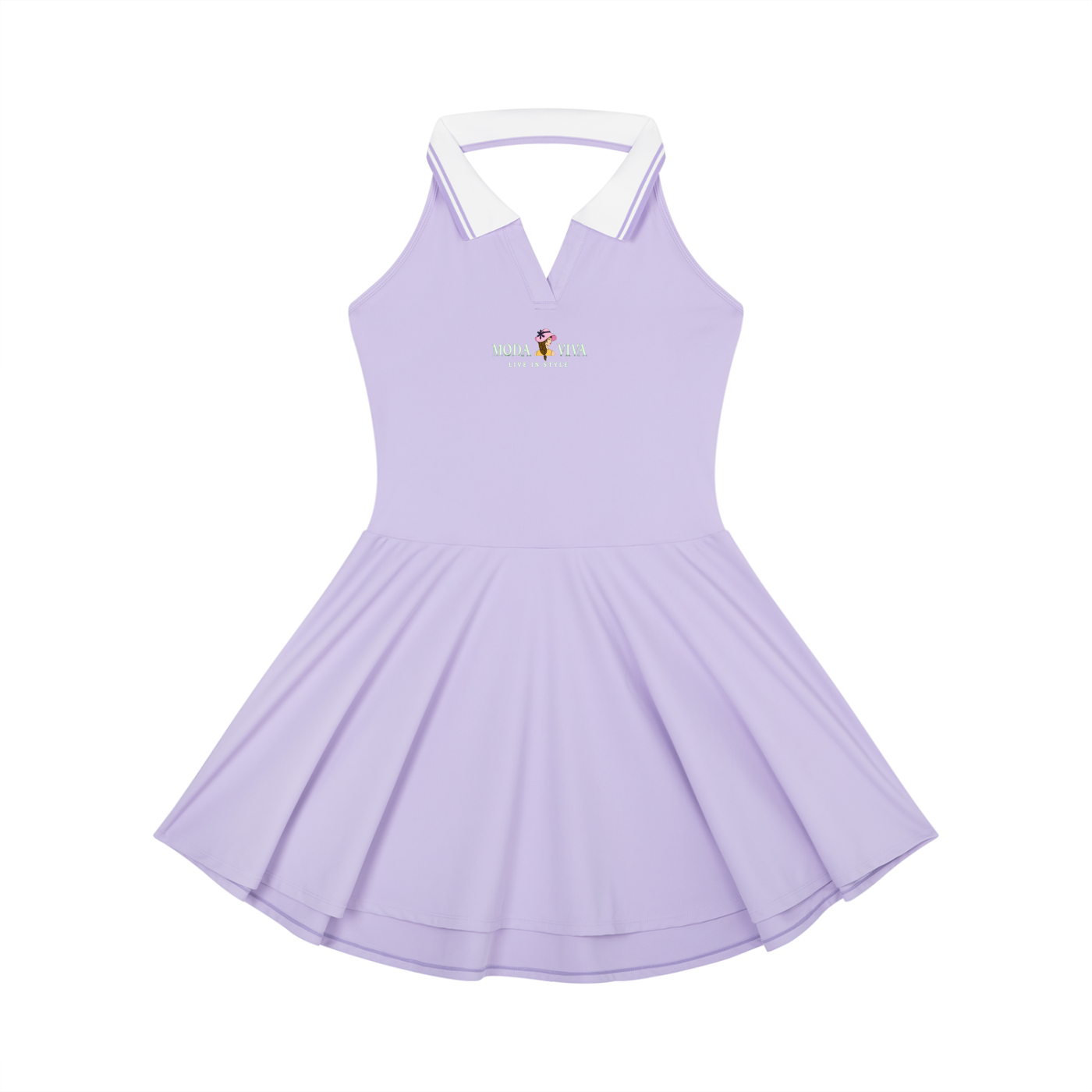 Vestido de tenis acampanado con cuello halter para mujer