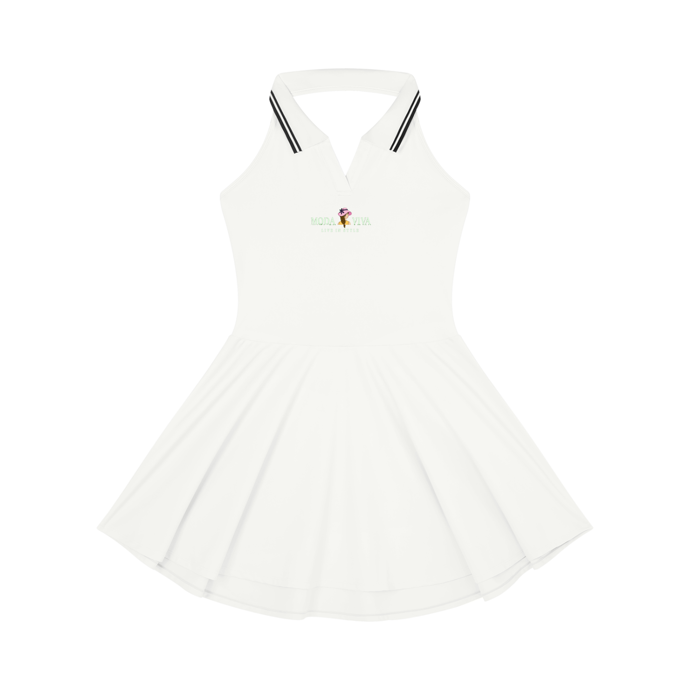 Vestido de tenis acampanado con cuello halter para mujer