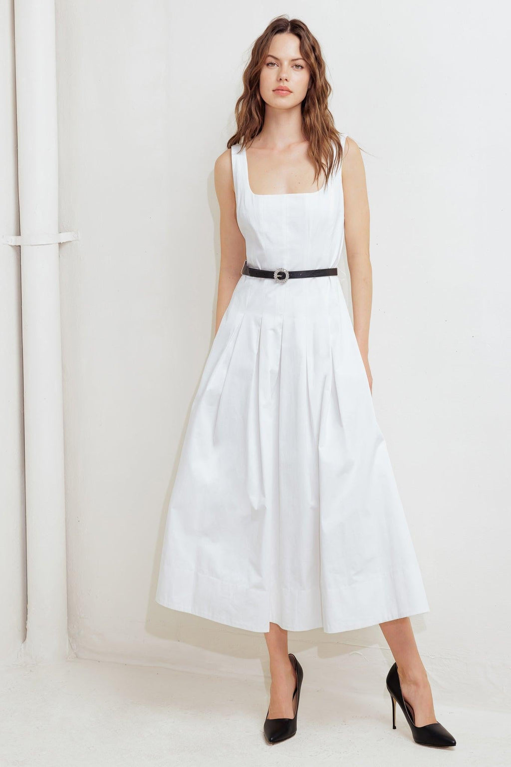 SUNDAY REVERIE WOVEN MIDI DRESS