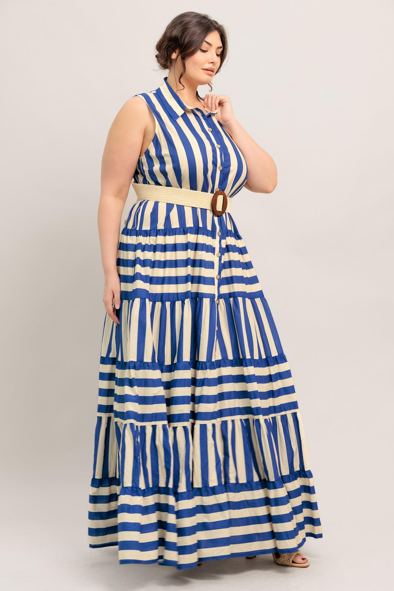 SUNSET BOARDWALK STRIP MAXI DRESS