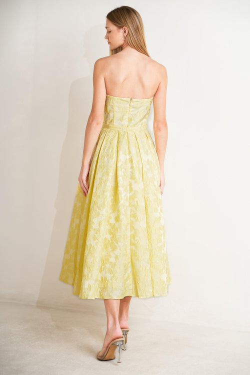 BUTTERCUP BLOOM WOVEN MIDI DRESS