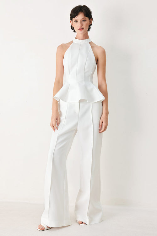CELESTE HALTER WOVEN TOP