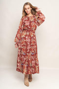 FOREST PARK WOVEN MIDI DRESS