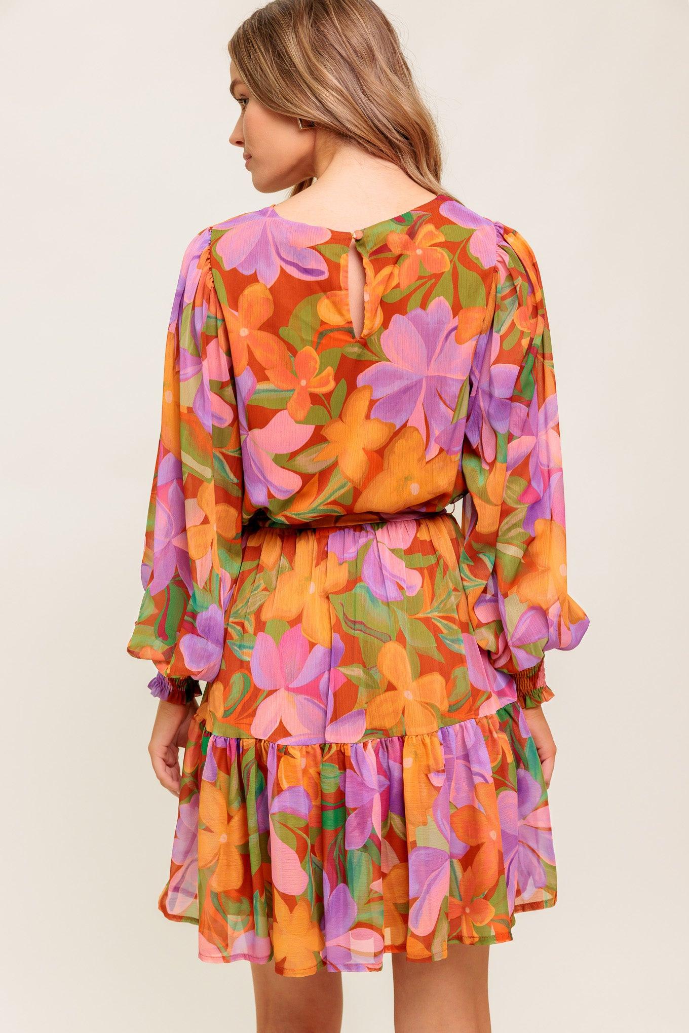 MUTED GARDEN WOVEN MINI DRESS