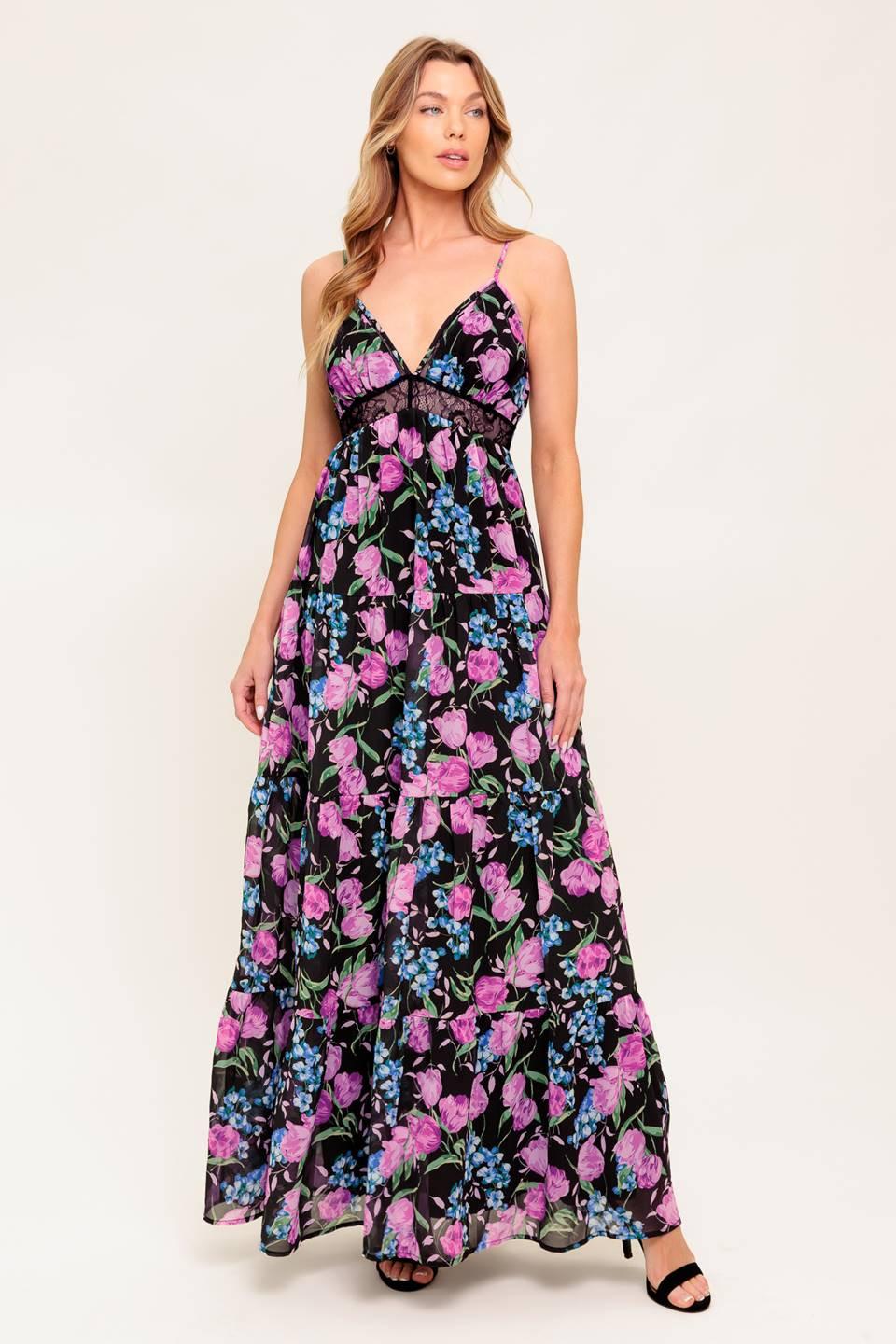 PURE SUNSHINE BLACK WOVEN MAXI DRESS