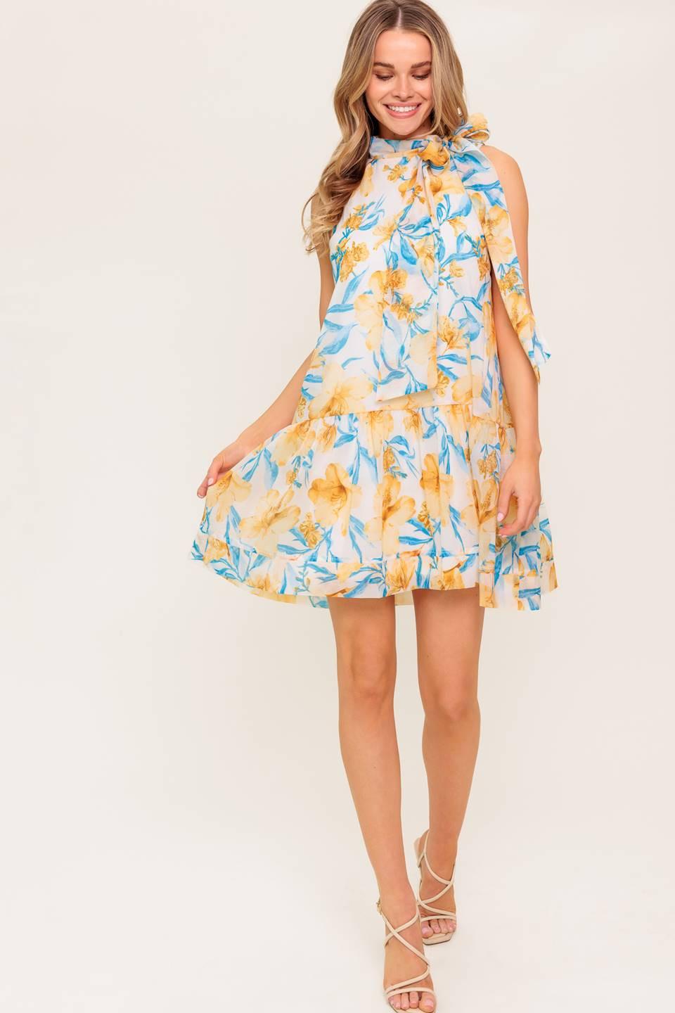 SUMMER SPELL IVORY WOVEN MINI DRESS