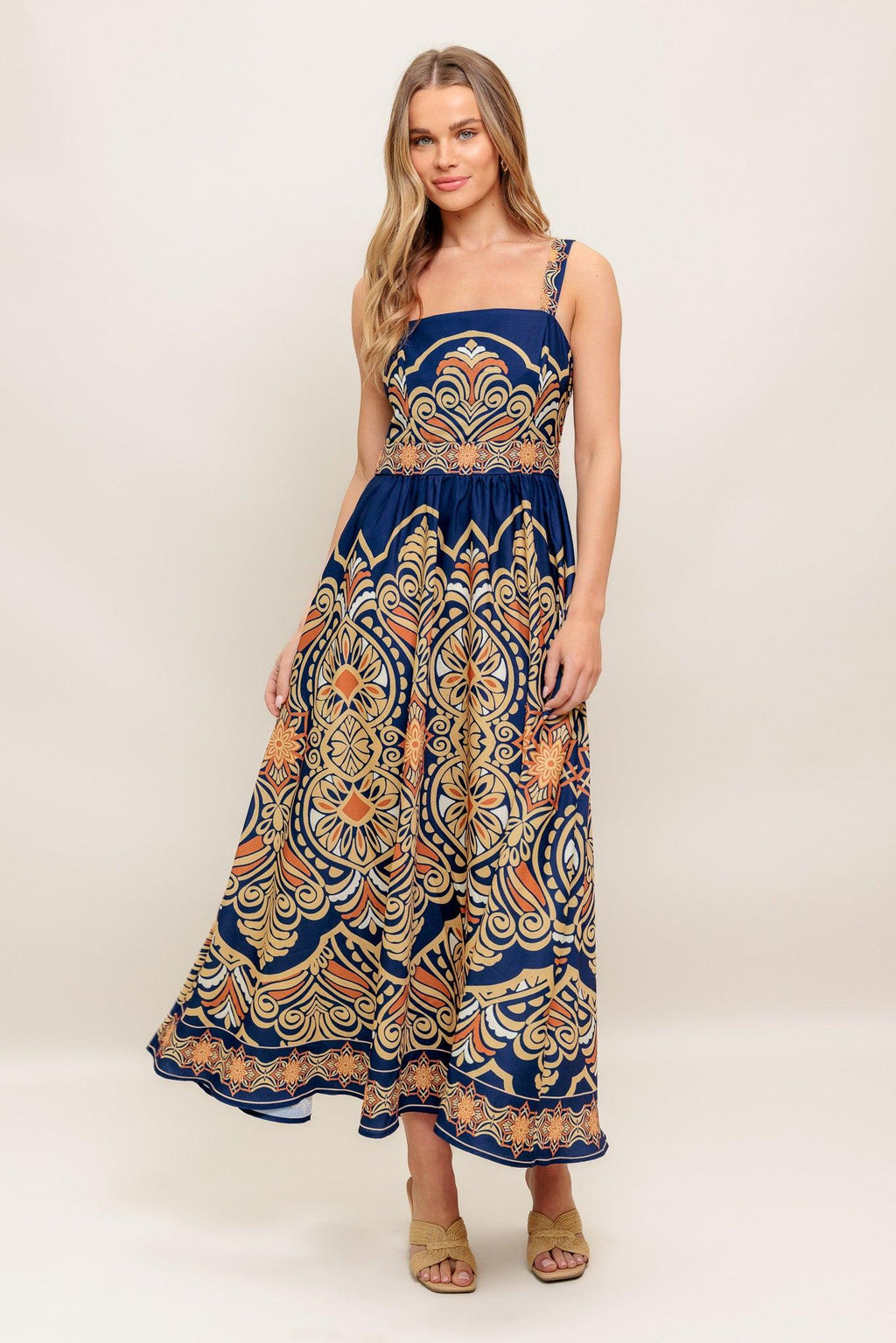 SAHARA DREAMS WOVEN MIDI DRESS