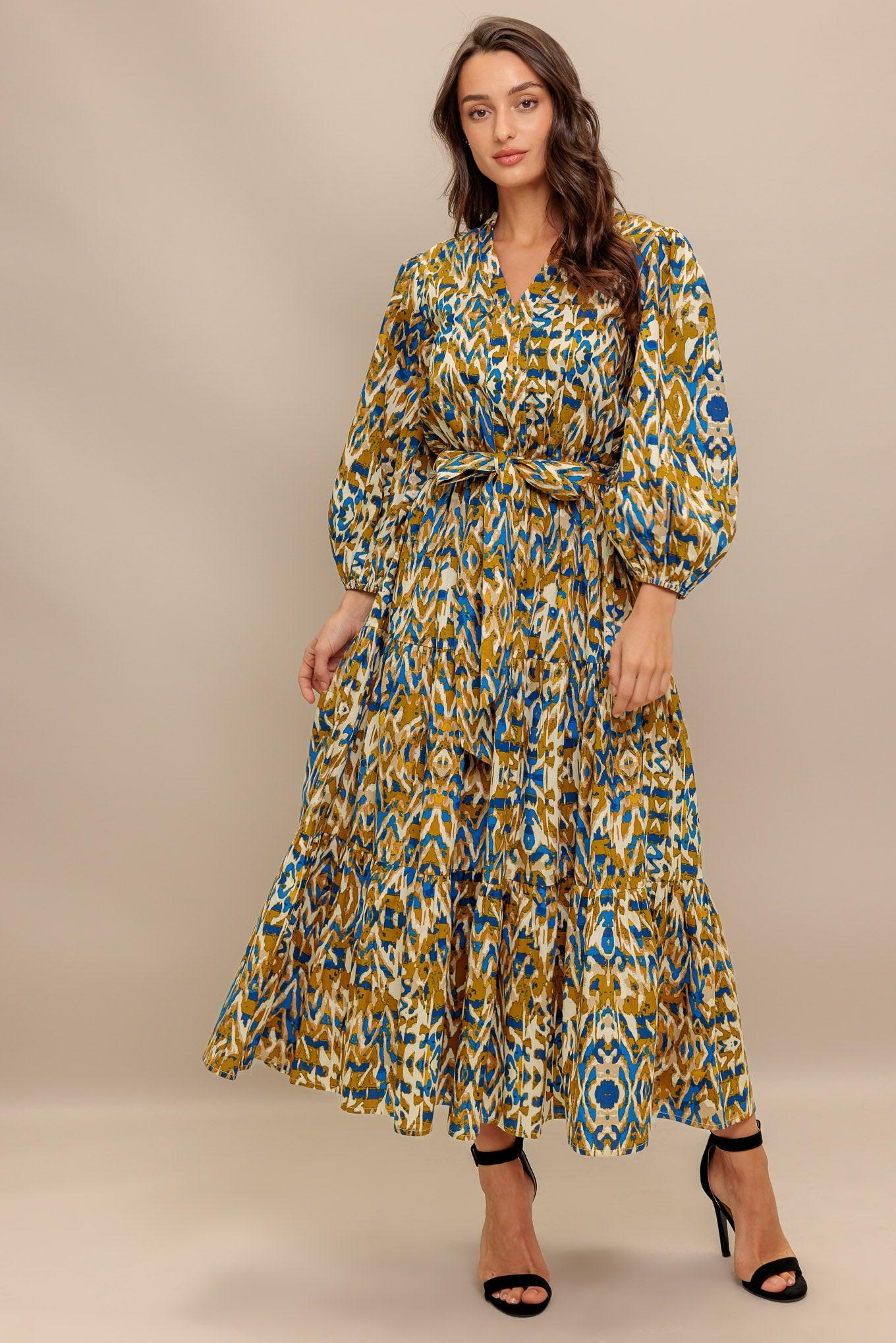 TERRA VISION WOVEN MIDI DRESS