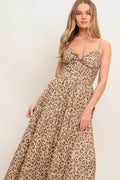 TENDER TOUCH TAUPE WOVEN MIDI DRESS