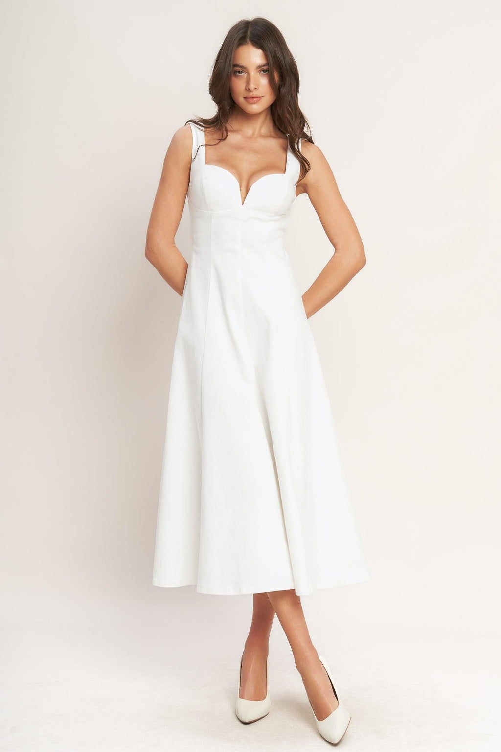 BALANCED PROPORTION WOVEN MIDI DRESS