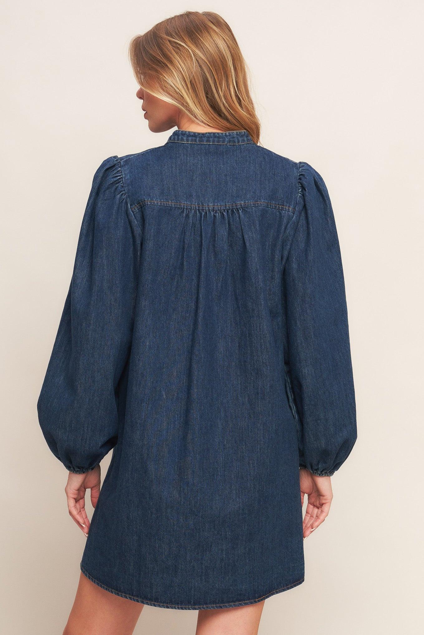 CANYON BREEZE DENIM MINI DRESS