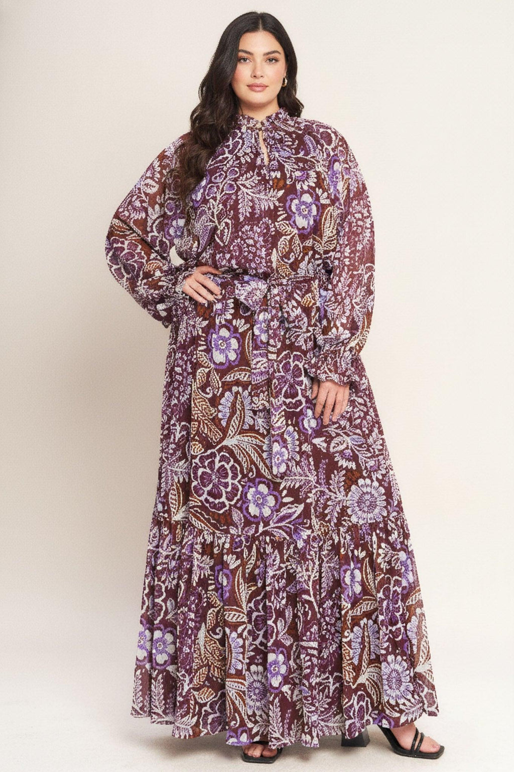 VIOLET BLOSSOM SPIRIT WOVEN MAXI DRESS