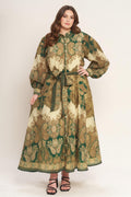 LOVELY GOLDEN VISION WOVEN MIDI DRESS