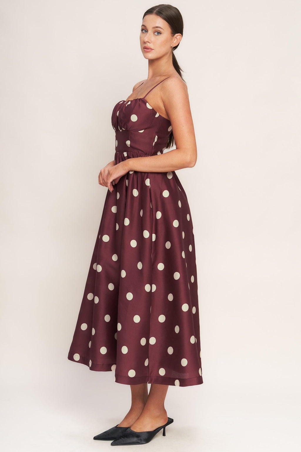 MARASCHINO CHIC WOVEN MIDI DRESS