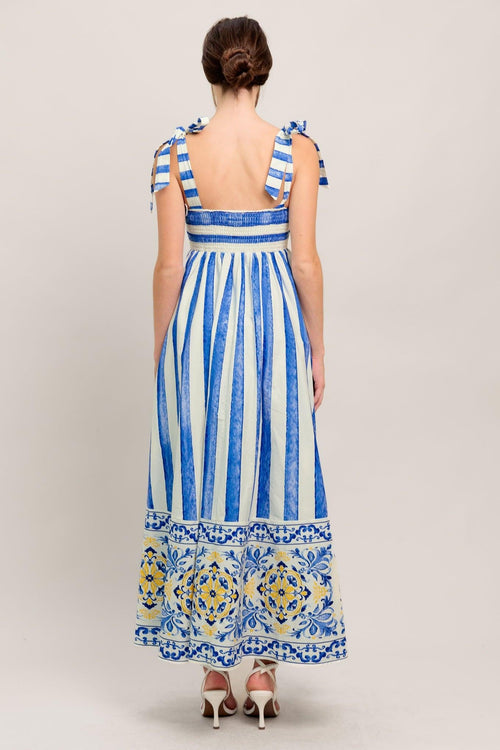 BLUE HORIZON BEAUTY WOVEN MIDI DRESS