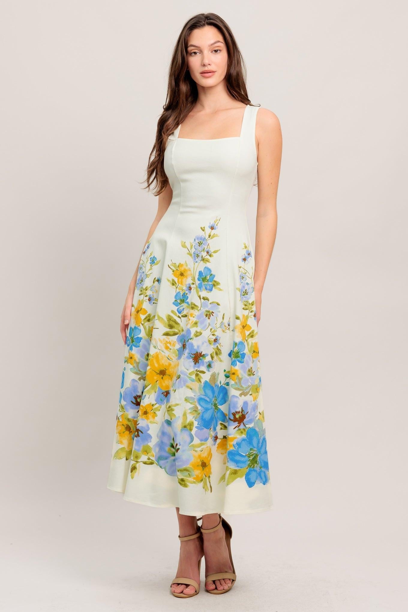 DREAMING OF THE COAST WOVEN MIDI DRESS