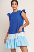 SEASIDE SWEETHEART COLOR BLOCKED MINI DRESS