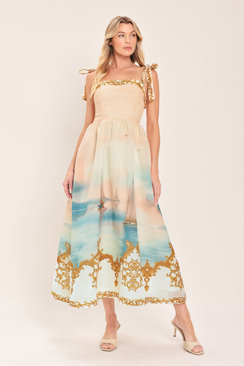 CAPRI COASTLIN WOVEN MIDI DRESS
