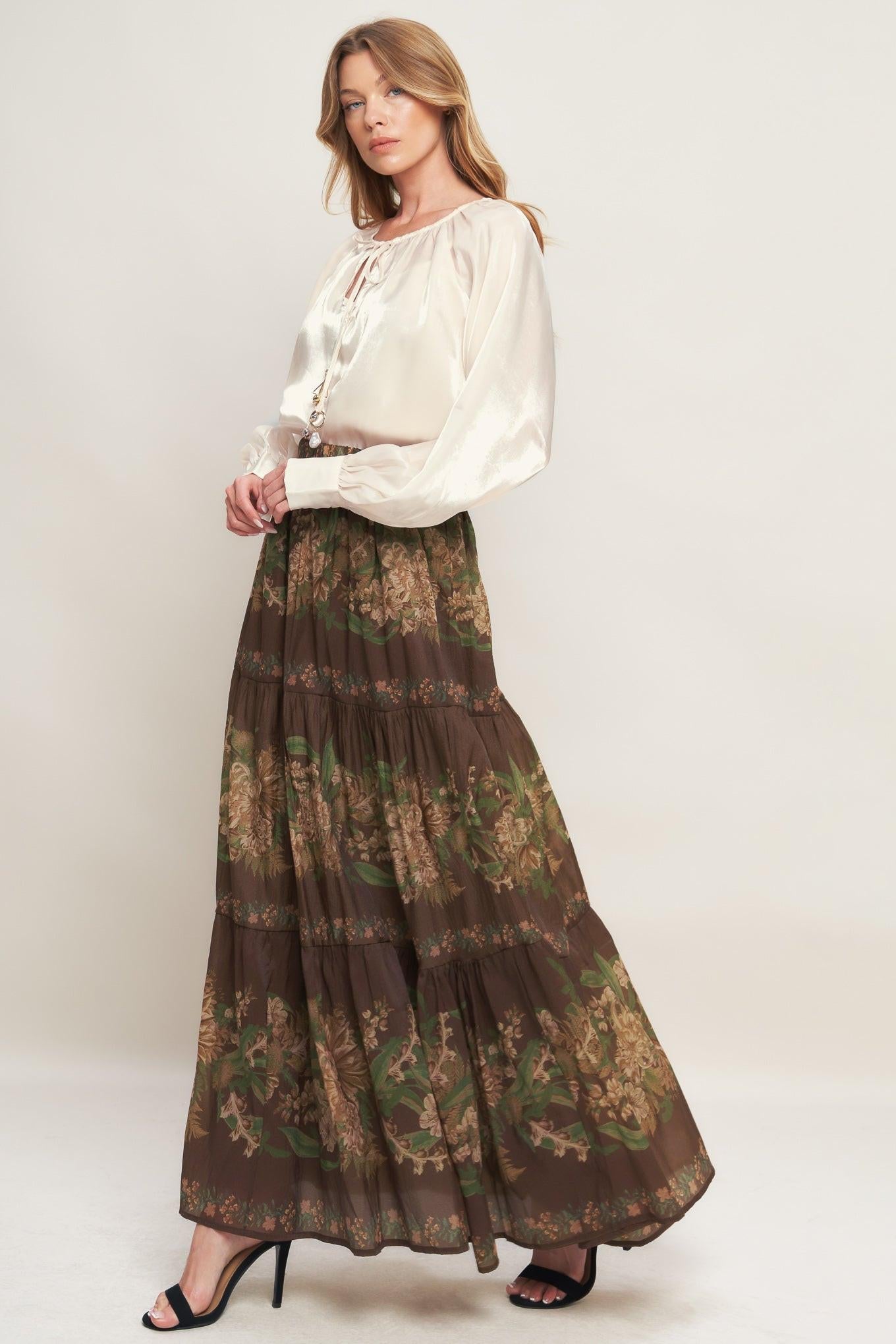 CELEBRITY MOMENT WOVEN MAXI SKIRT