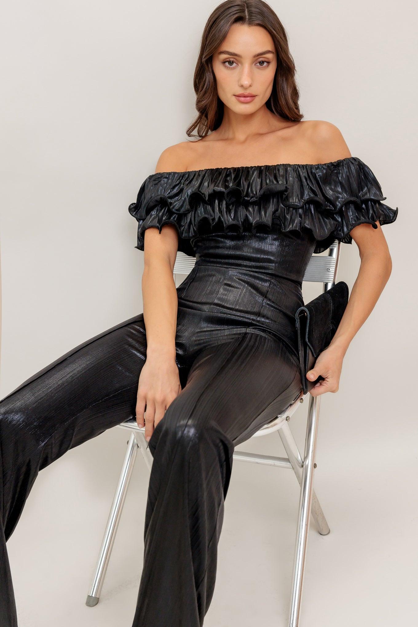 ANGEL EYES COATED WOVEN JUMPSUIT