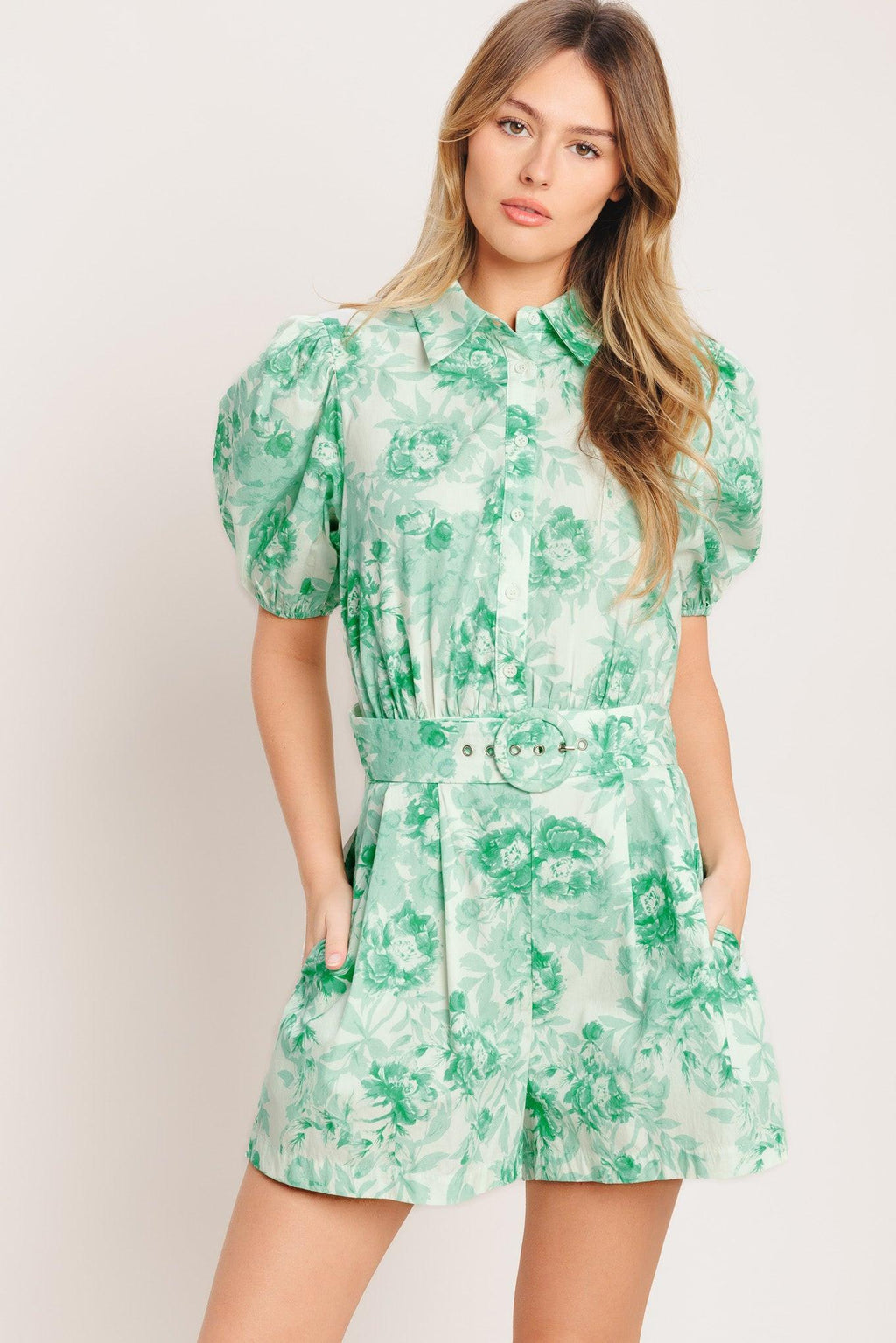 GARDEN GLOW WOVEN ROMPER