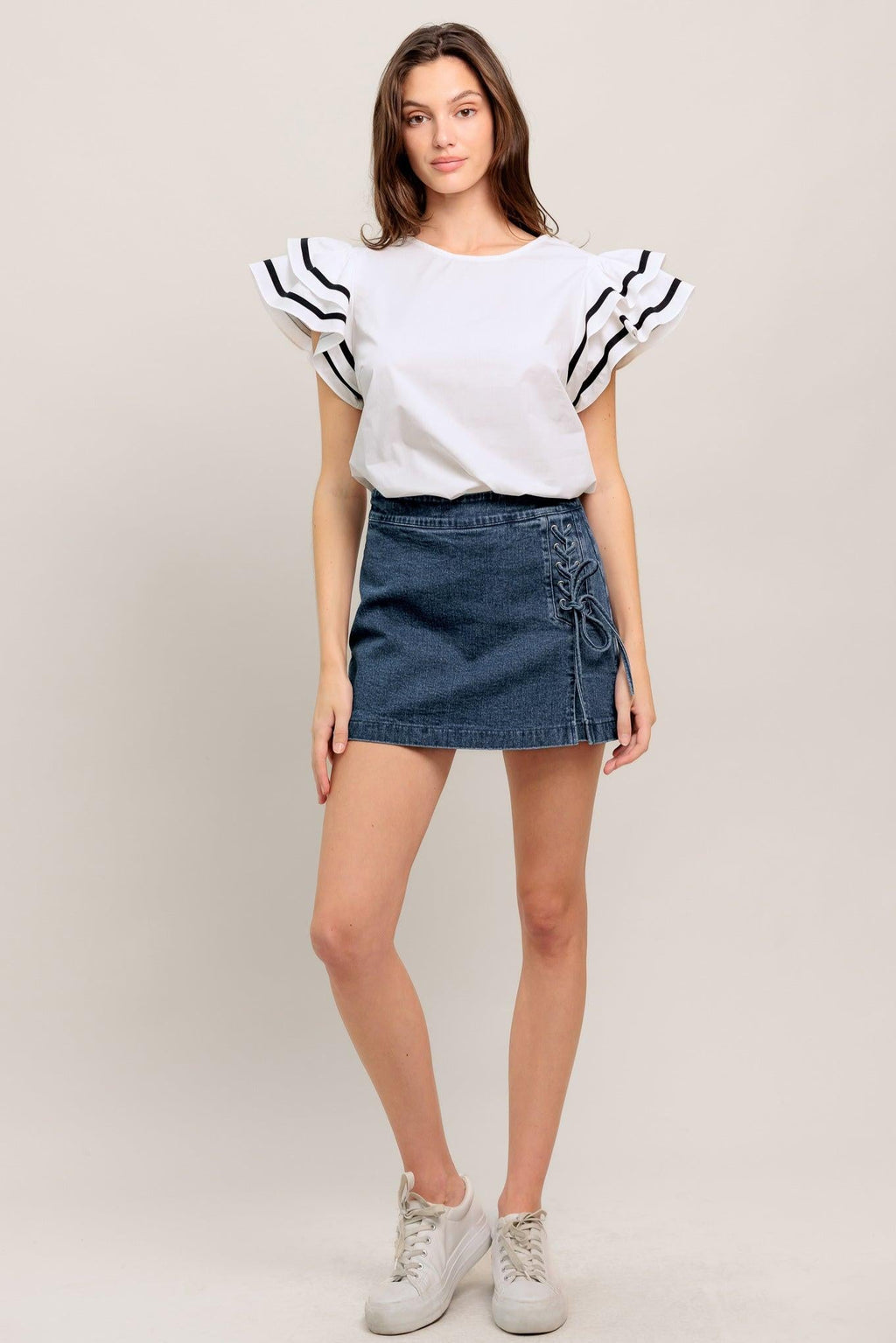 NICE AS CAN BE WOVEN TOP