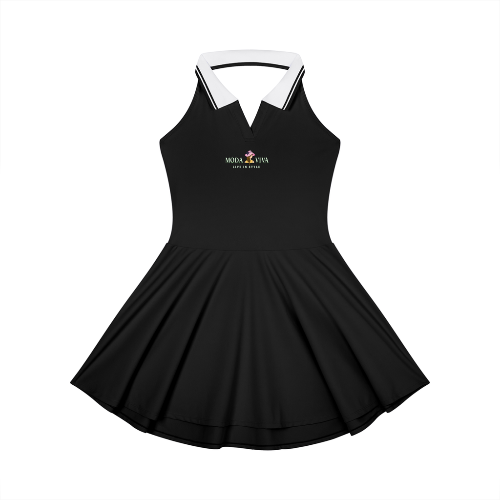 Vestido de tenis acampanado con cuello halter para mujer