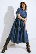 DAY IN THE LIFE DENIM MIDI DRESS