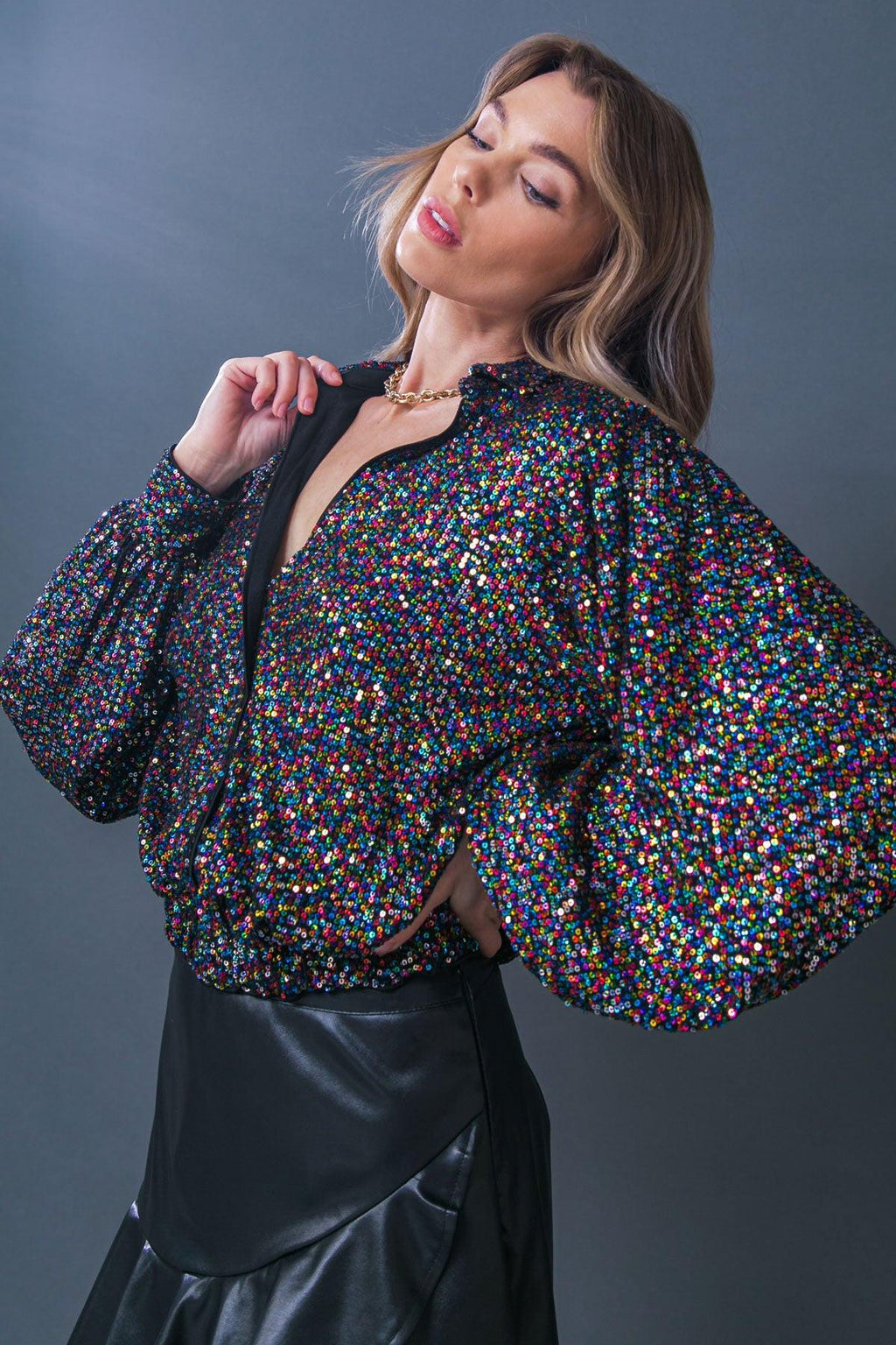 FREEDOM CALLS SEQUIN TOP